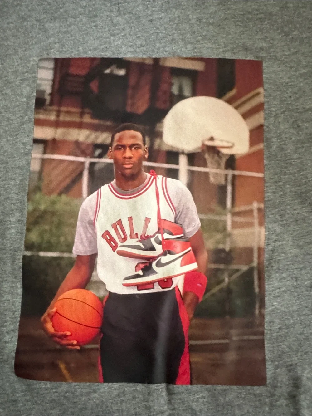 Jordan Gray Graphic Basketball Photo Tee
